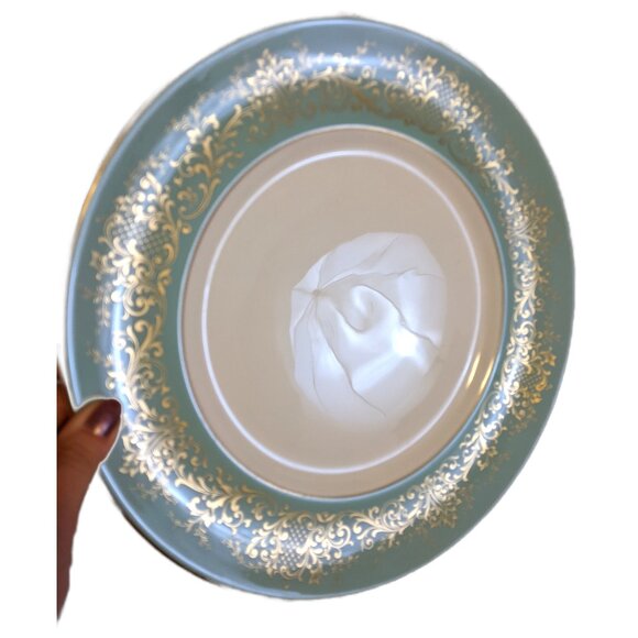 Vintage Royal Doulton DELAMERIE TURQUOISE Gold Filigree Plate Elegant Blue 10.5" - Picture 3 of 5